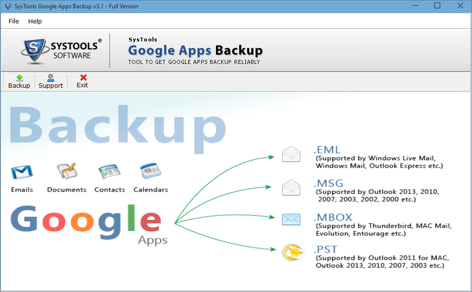 Launch G Suite email backup