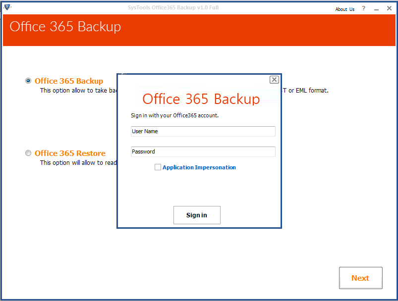 Office 365 migration with impersonation